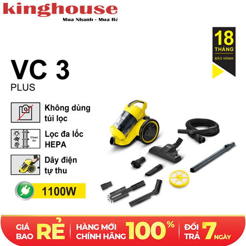 Máy hút bụi khô Karcher VC 3 Plus *KAP (Yellow)